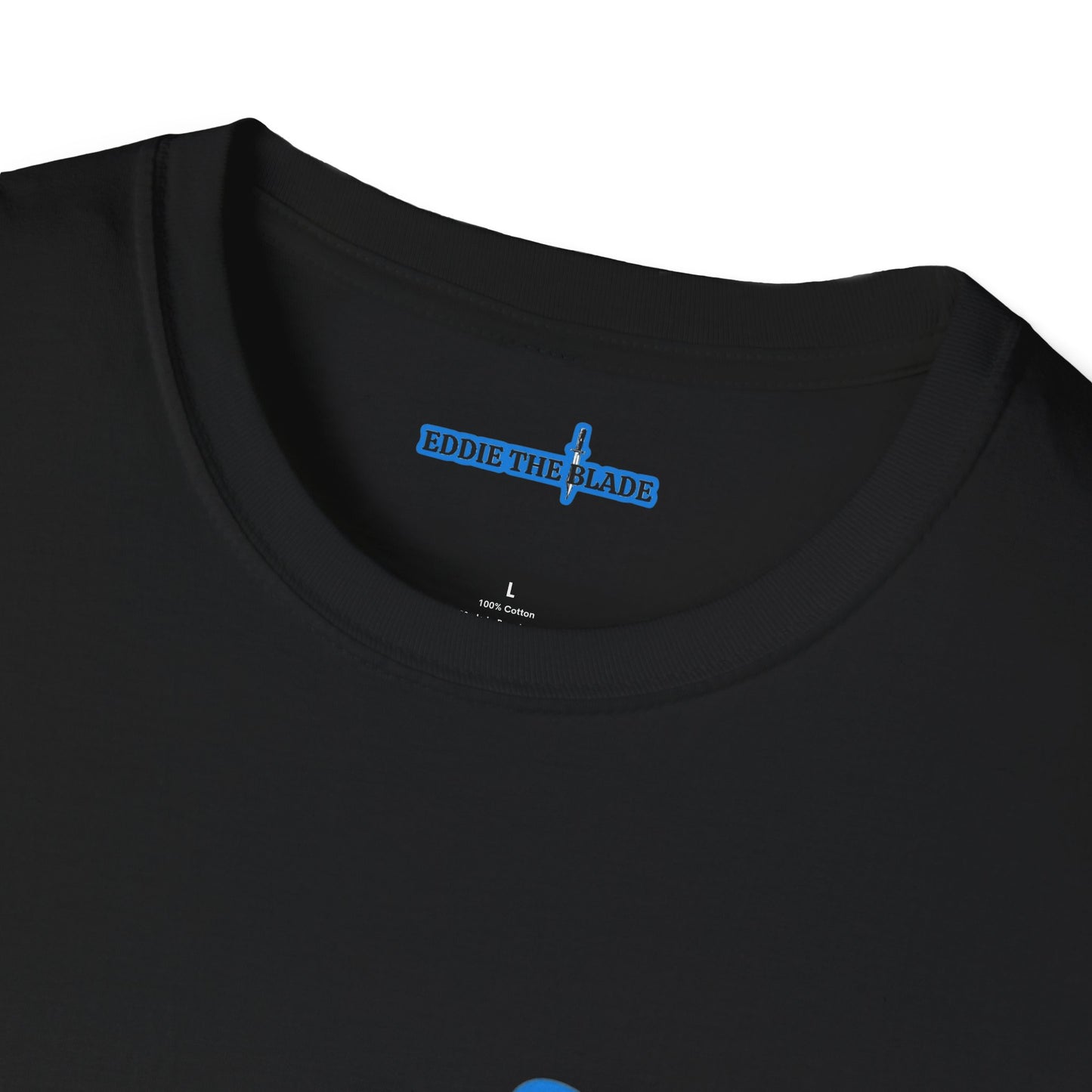 Eddie the blade lady's T-Shirt (black w/blue logo)