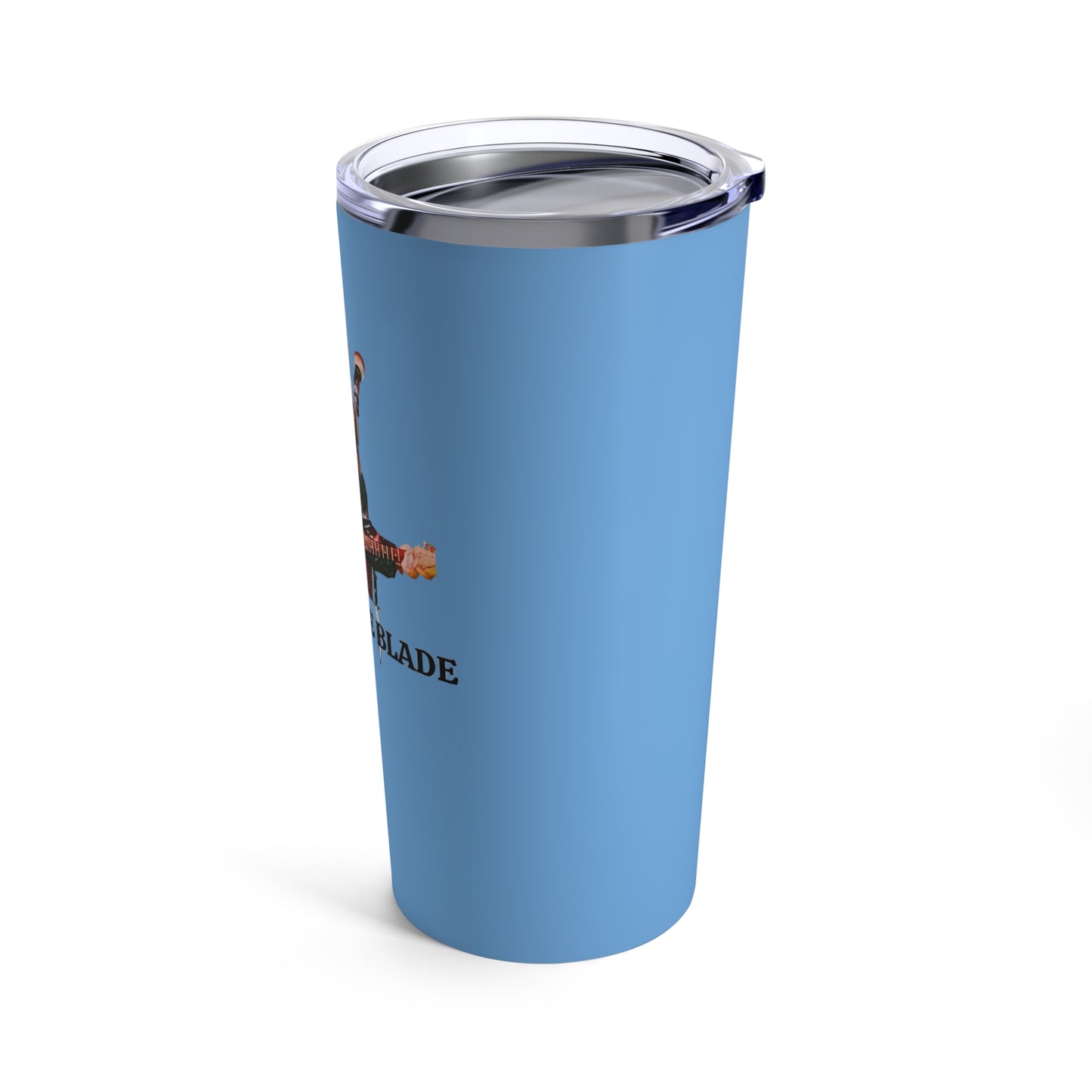 Eddie the blade blue Tumbler w/black logo