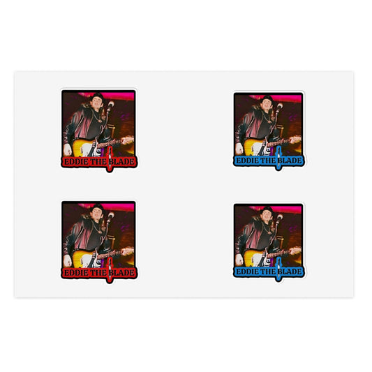 Eddie the blade black Sticker Sheets w/photo/blue &red logo