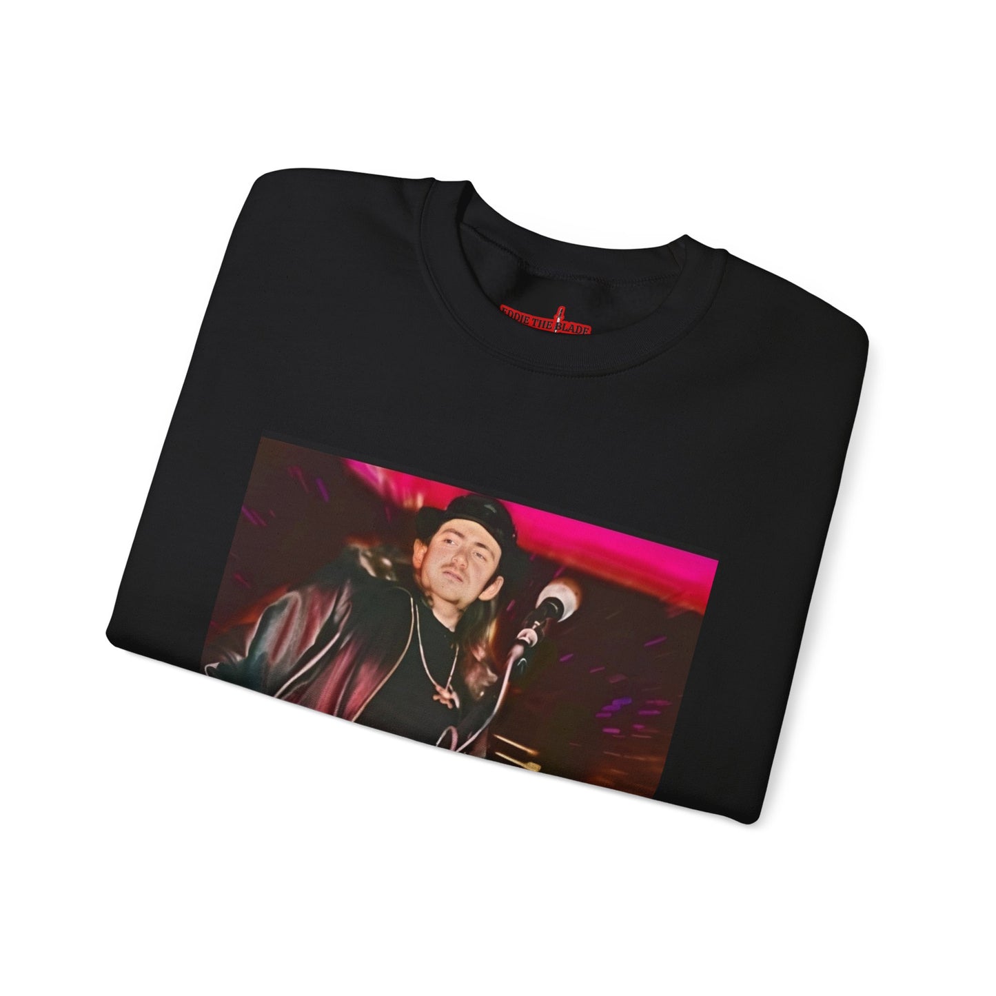 Eddie the blade black Sweatshirt w/photo/red logo
