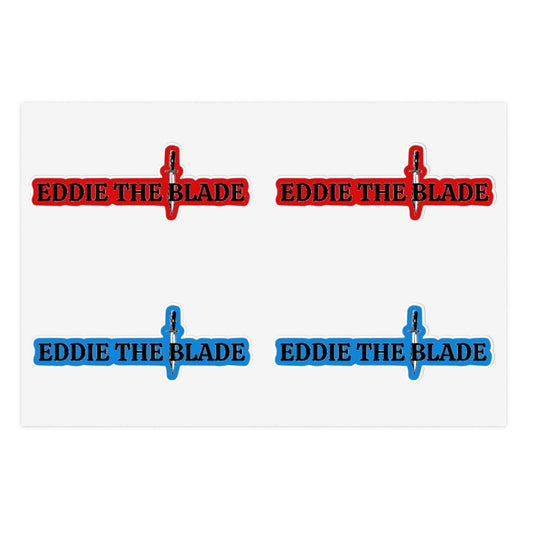 Eddie the blade Red/blue logo Stickers