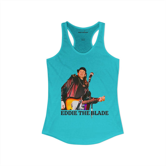 Eddie the blade Blue ladys Tank top w/photo/logo