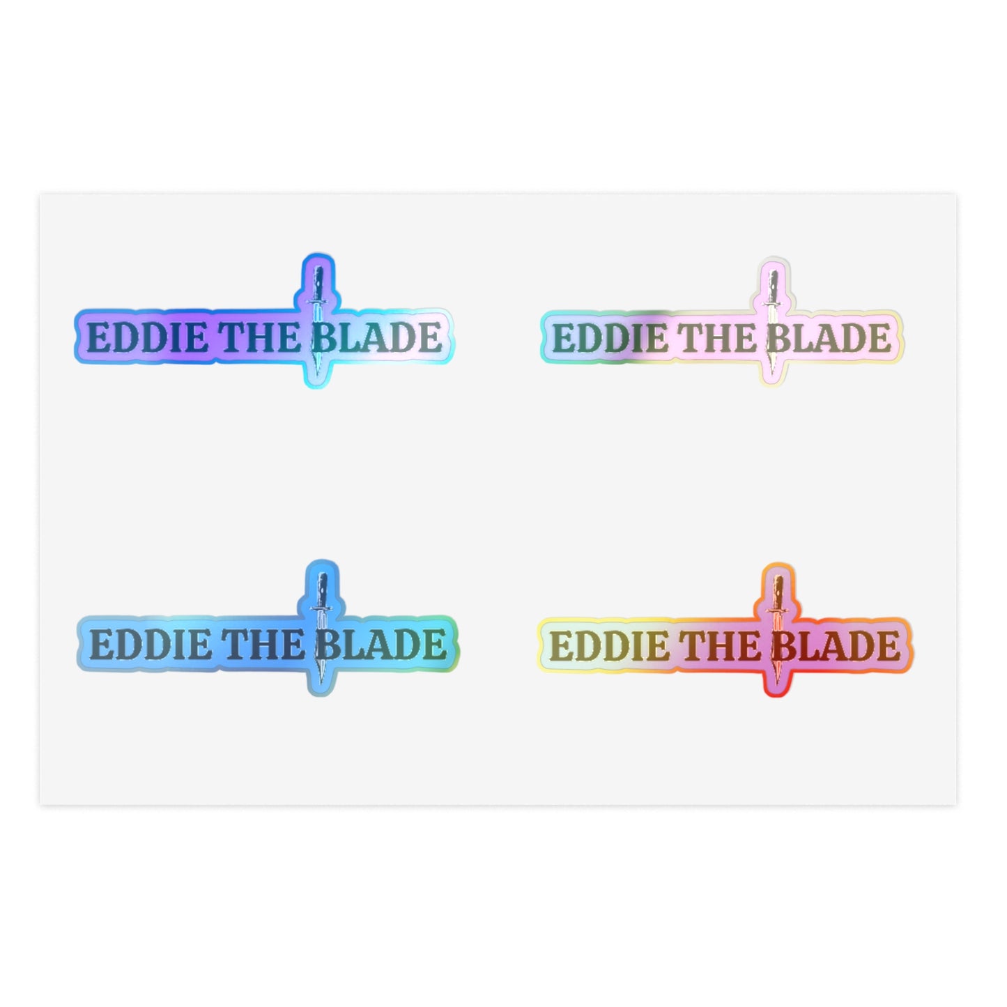 Eddie the blade logo Stickers purple/blue