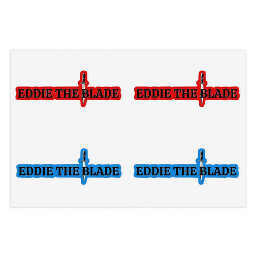 Eddie the blade Red/blue logo Stickers