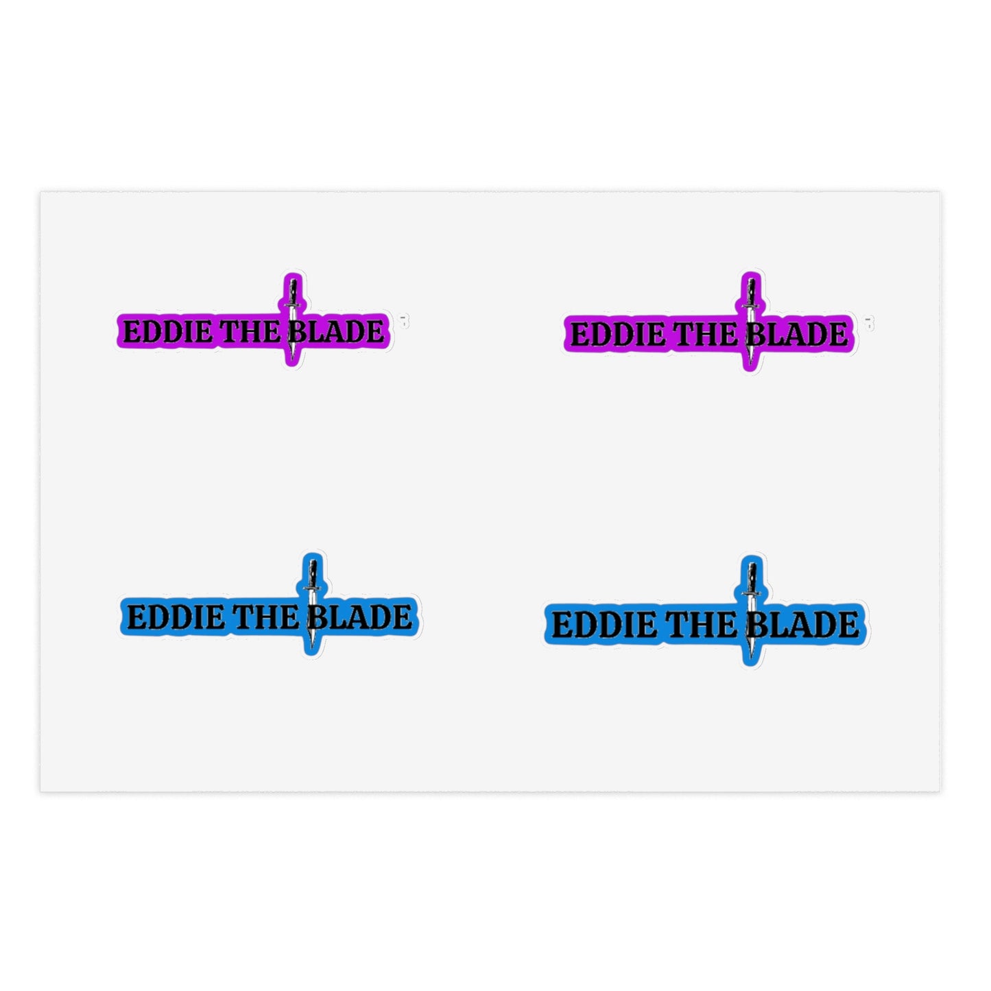 Eddie the blade logo Stickers purple/blue