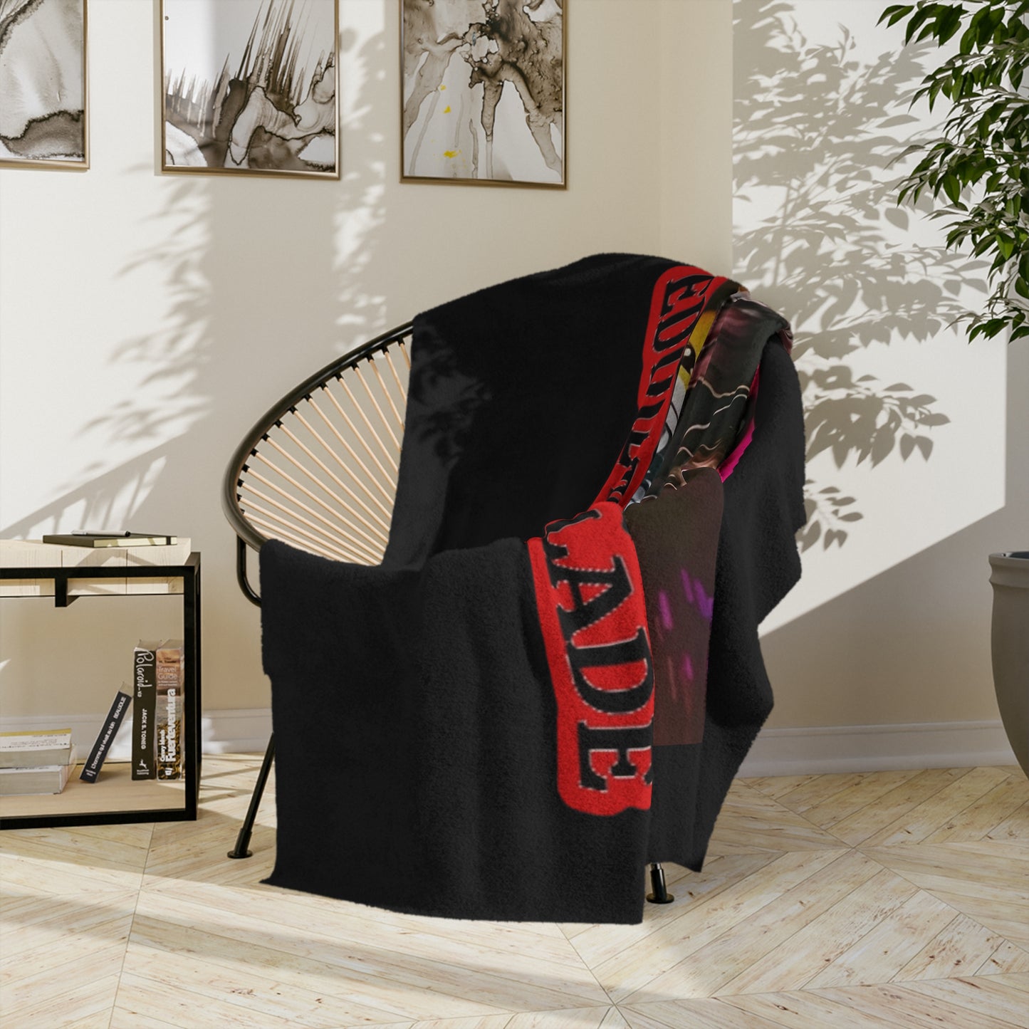 Eddie the blade black blanket w/photo/logo