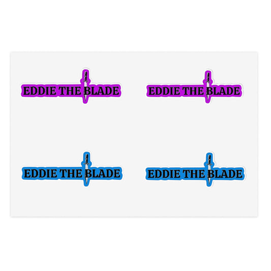 Eddie the blade logo Stickers purple/blue