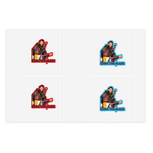 Eddie the blade red and blue sticker Sheets w/photo/logo