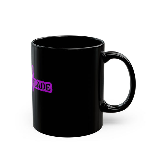 Eddie the blade Black Mug w/purple logo