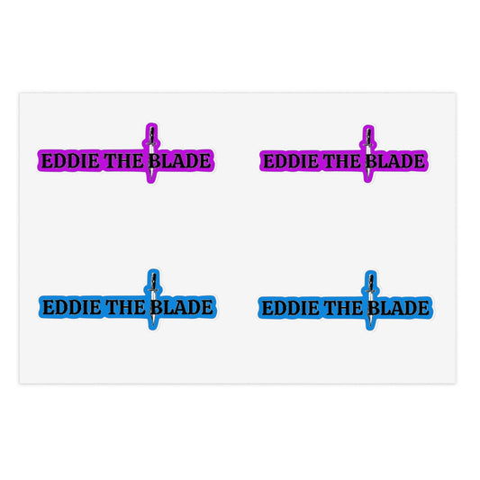 Eddie the blade logo Stickers purple/blue