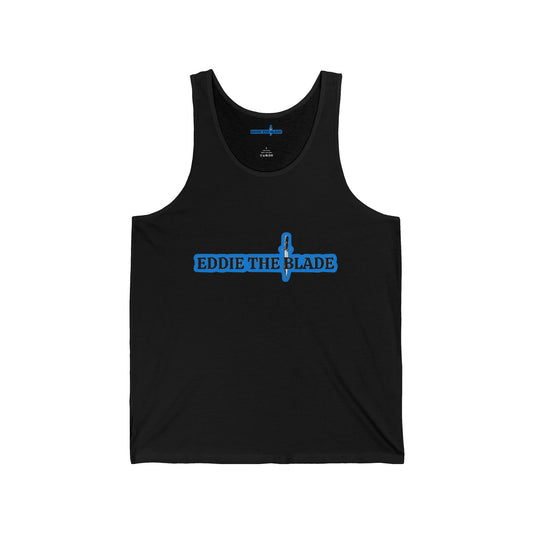 Eddie the blade black men's Tank top w/blue logo
