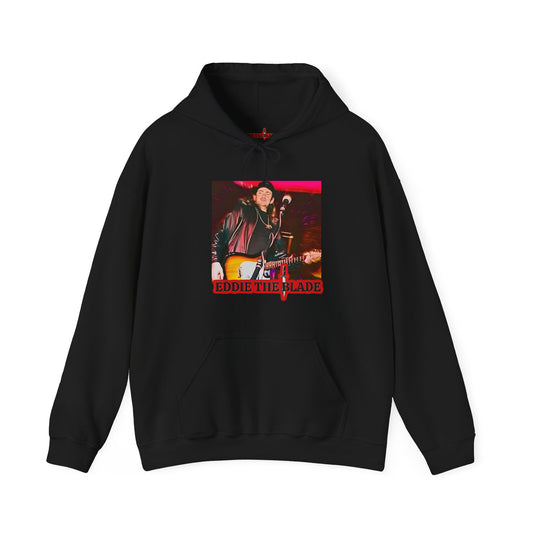 Eddie the blade black hoodie w/photo/red logo
