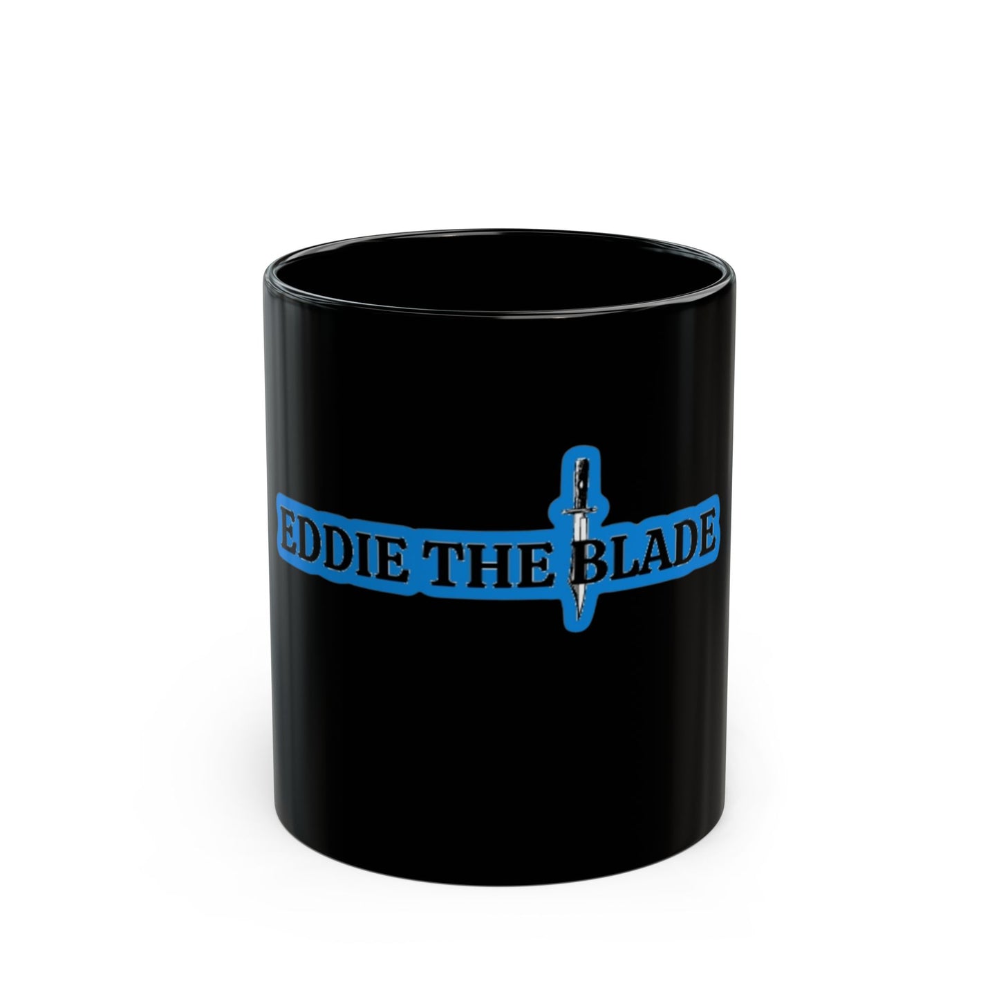 Eddie the blade Black Mug w/blue logo