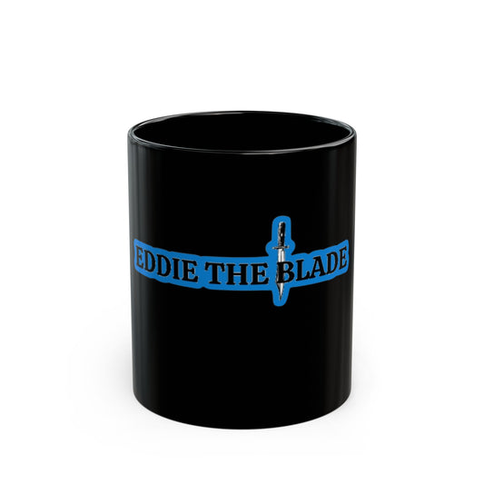 Eddie the blade Black Mug w/blue logo