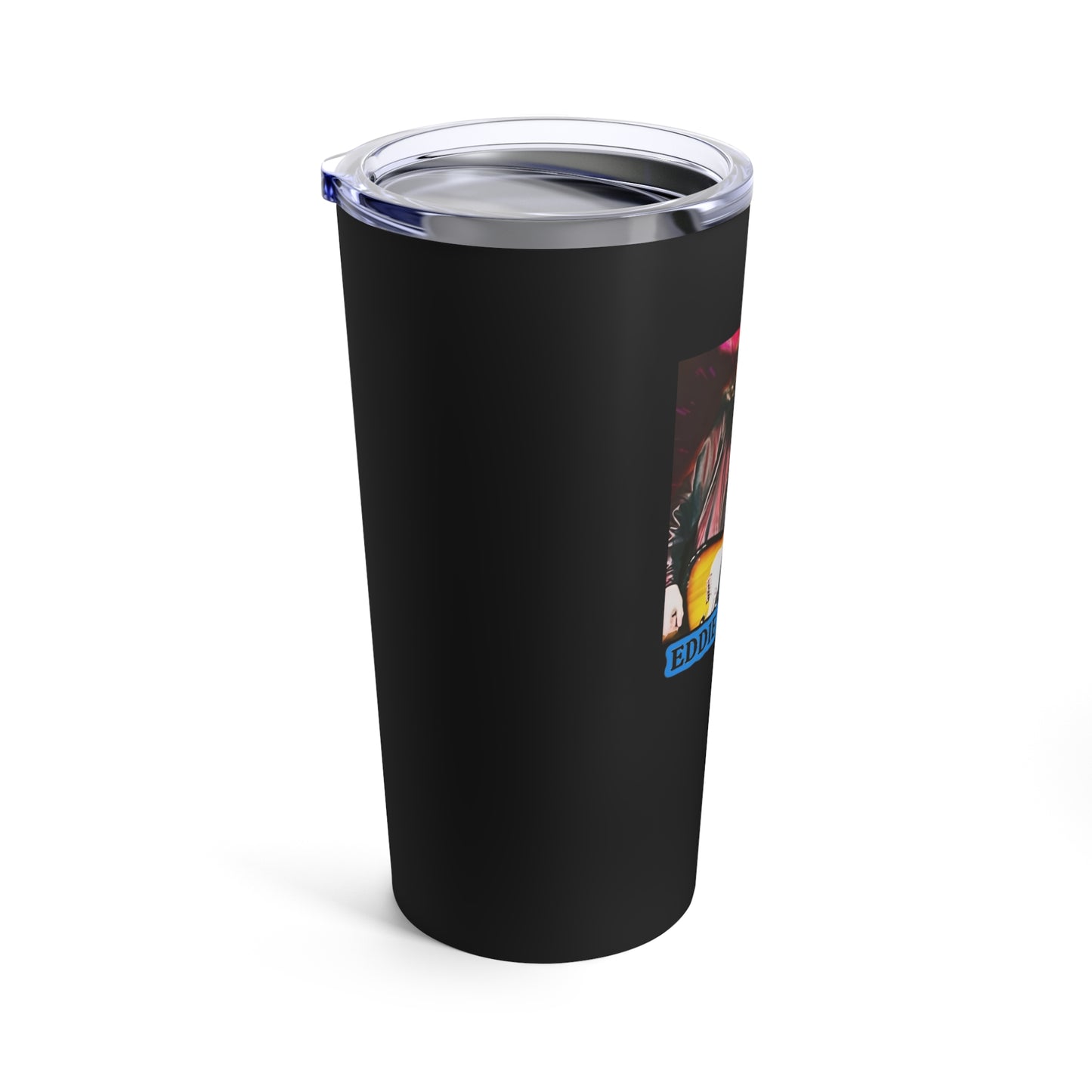 Eddie the blade black tumbler w/photo/blue logo