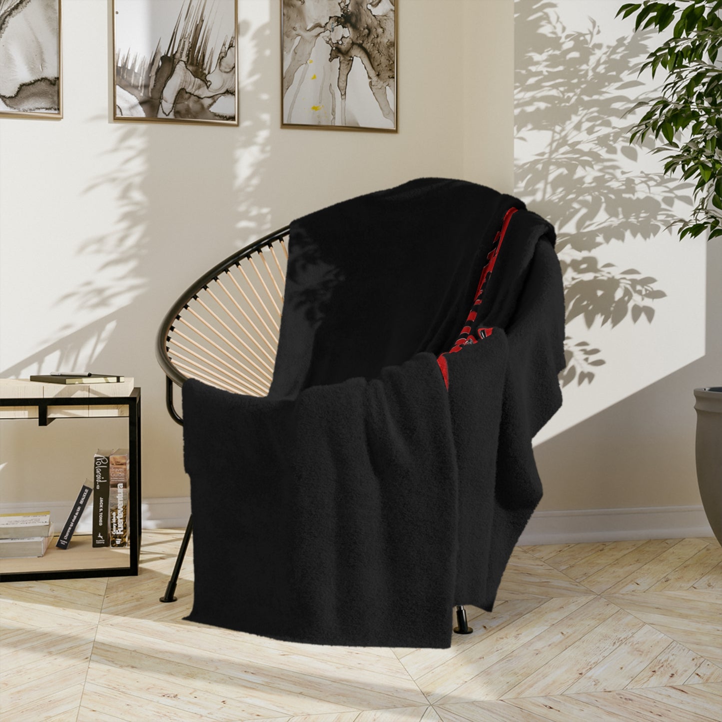 Eddie the blade black Blanket w/red logo