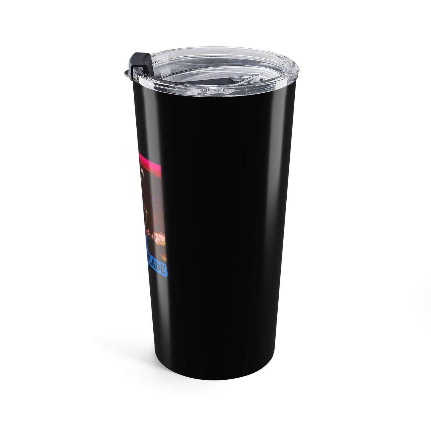 Eddie the blade black tumbler w/photo/blue logo