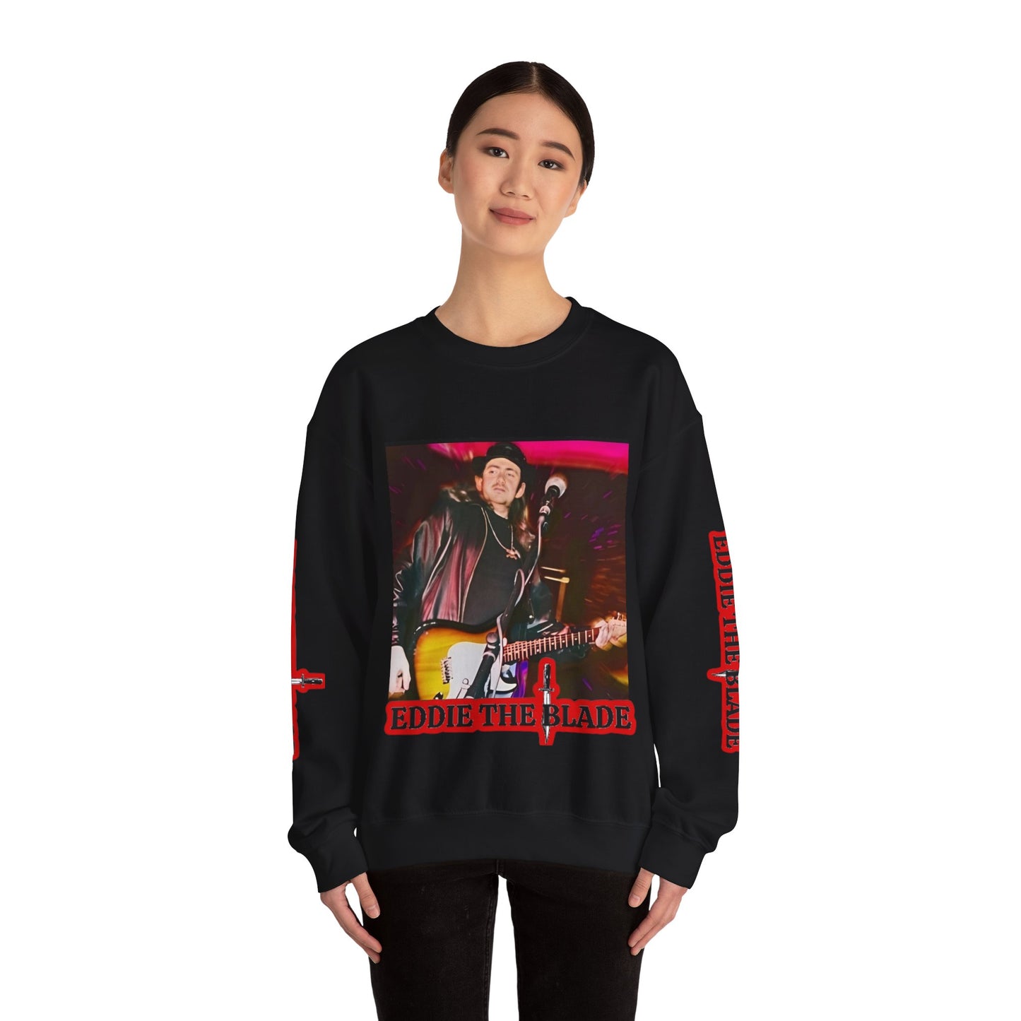 Eddie the blade black Sweatshirt w/photo/red logo
