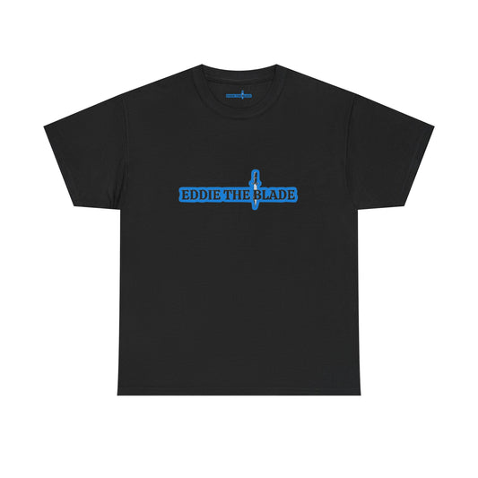 Eddie the blade black men's T-shirt w/blue logo