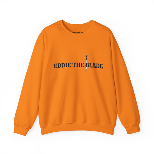 Eddie the blade orange sweat shirt w/logo