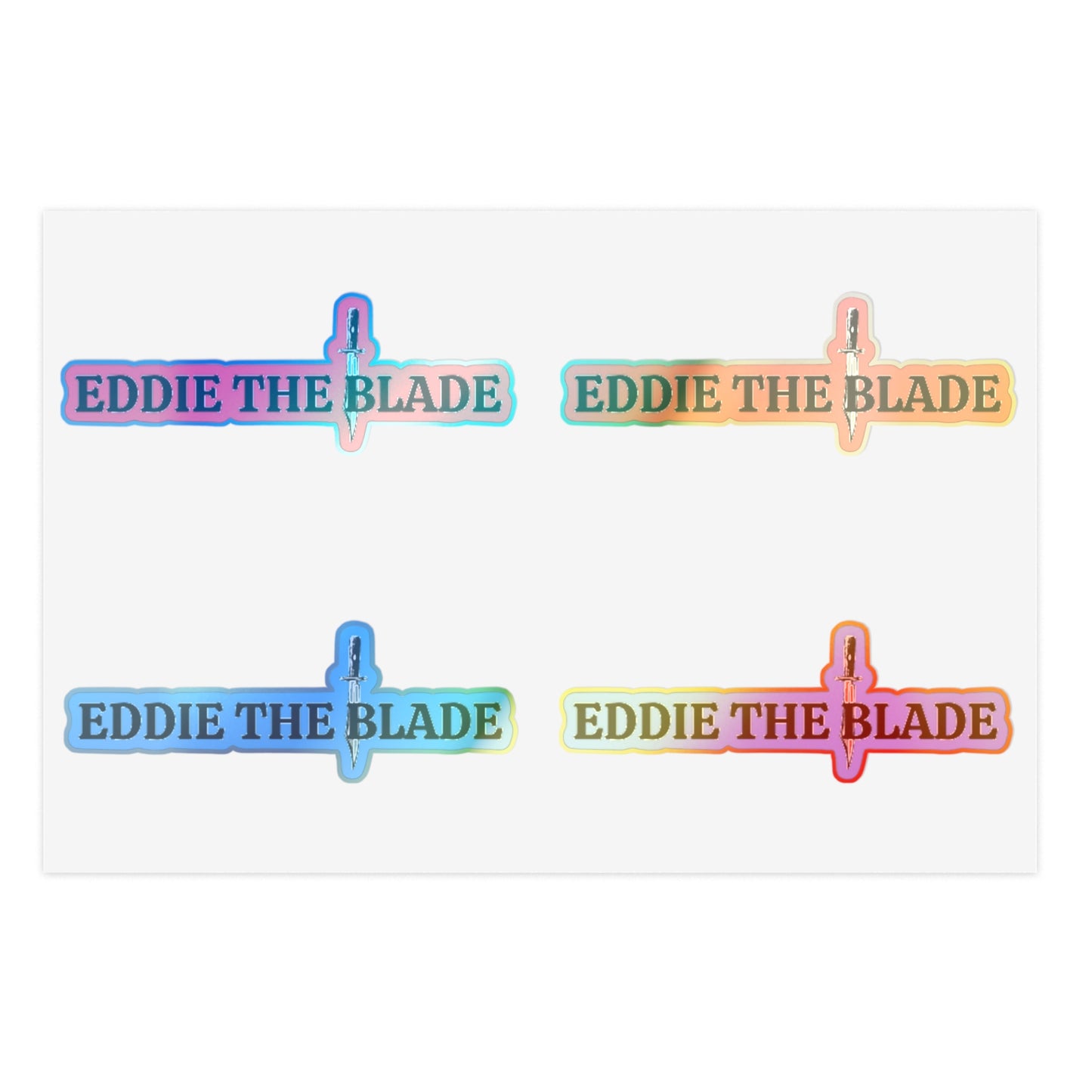 Eddie the blade Red/blue logo Stickers