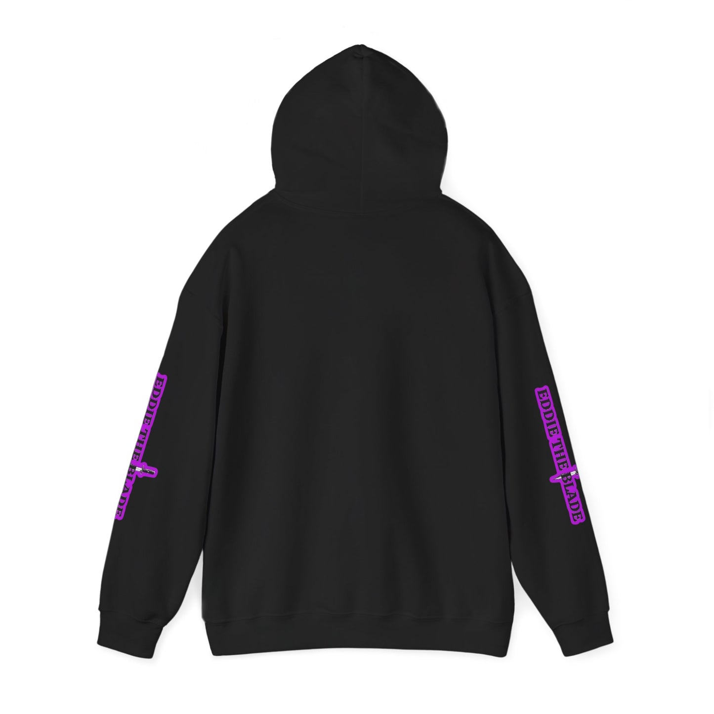 Eddie the blade black hoodie w/photo/purple logo