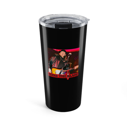 Eddie the blade black tumbler w/photo/red logo