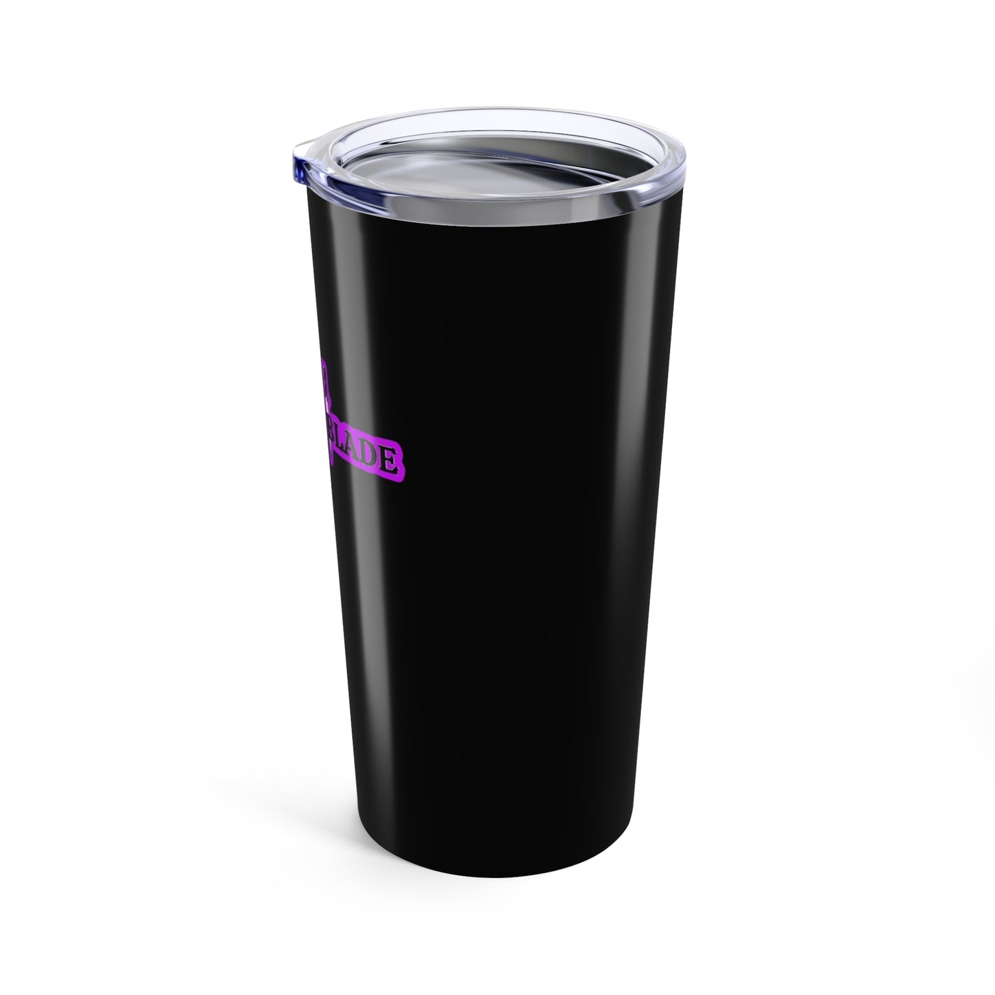 Eddie the blade black tumbler w/purple logo