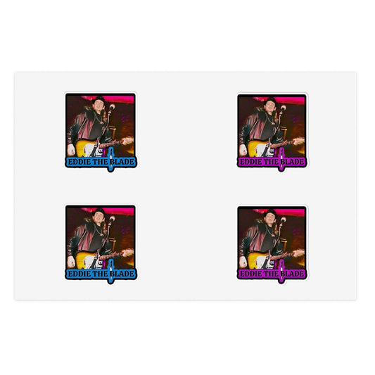 Eddie the blade black Sticker Sheets w/photo/blue & purple logo