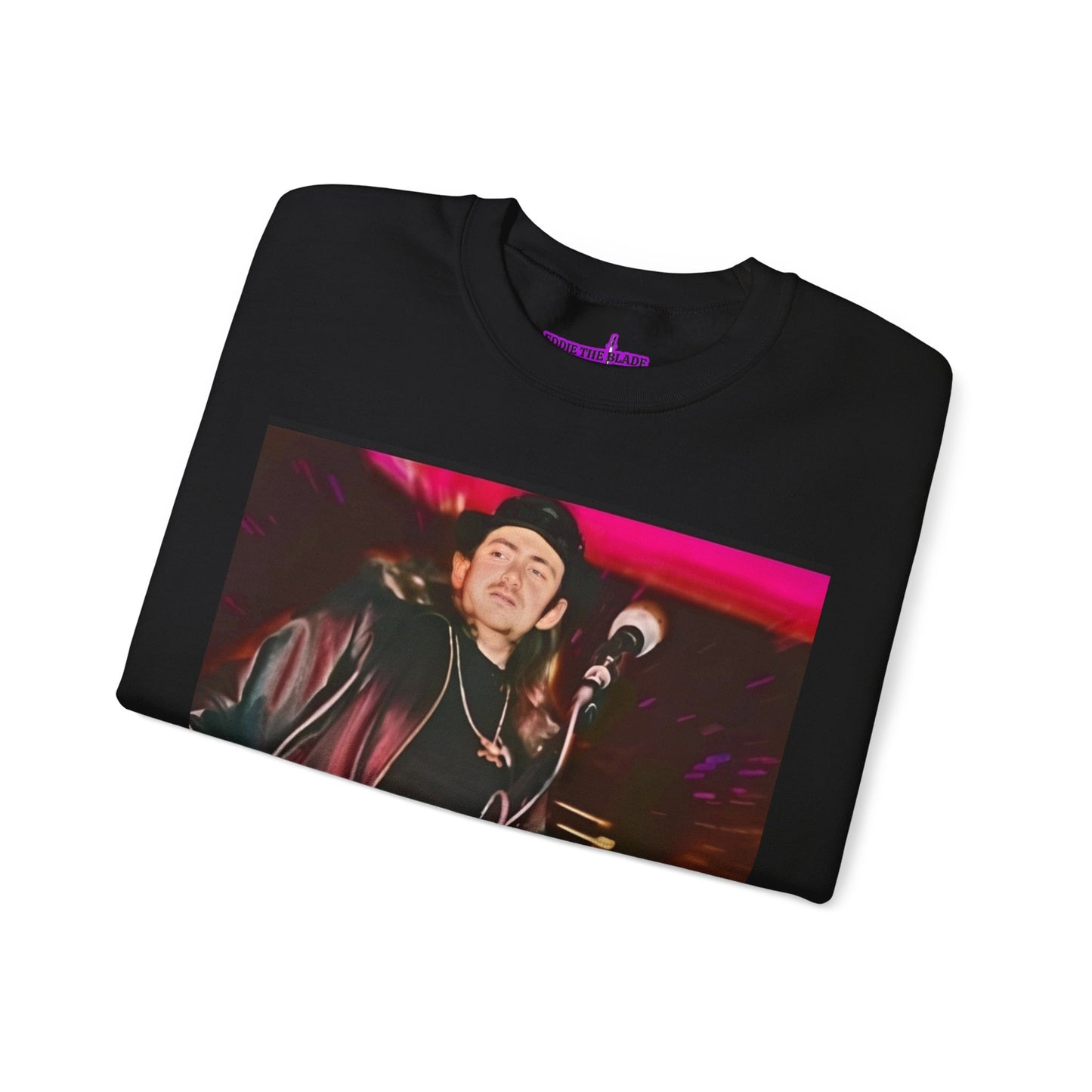 Eddie the blade black Sweatshirt w/photo/purple logo