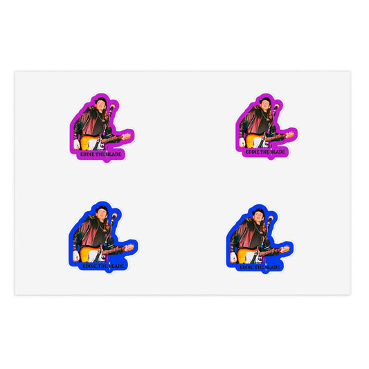 Eddie the blade Stickers w/photo logo purple/blue