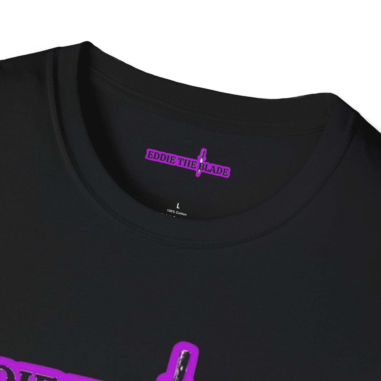 Eddie the blade ladys T-Shirt (black w/purple logo