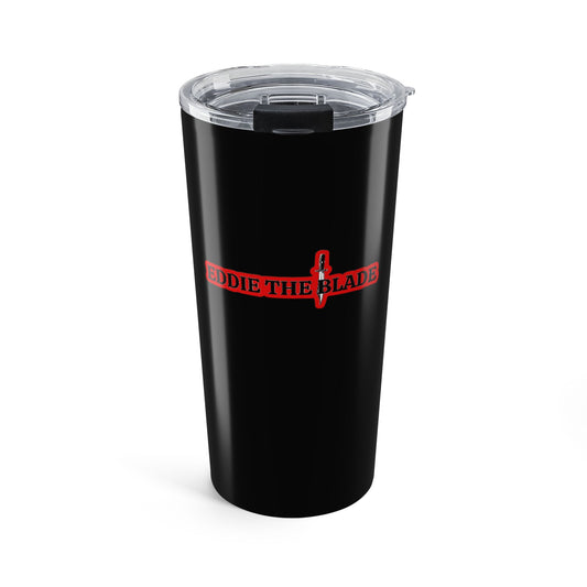 Eddie the blade black tumbler w/red logo