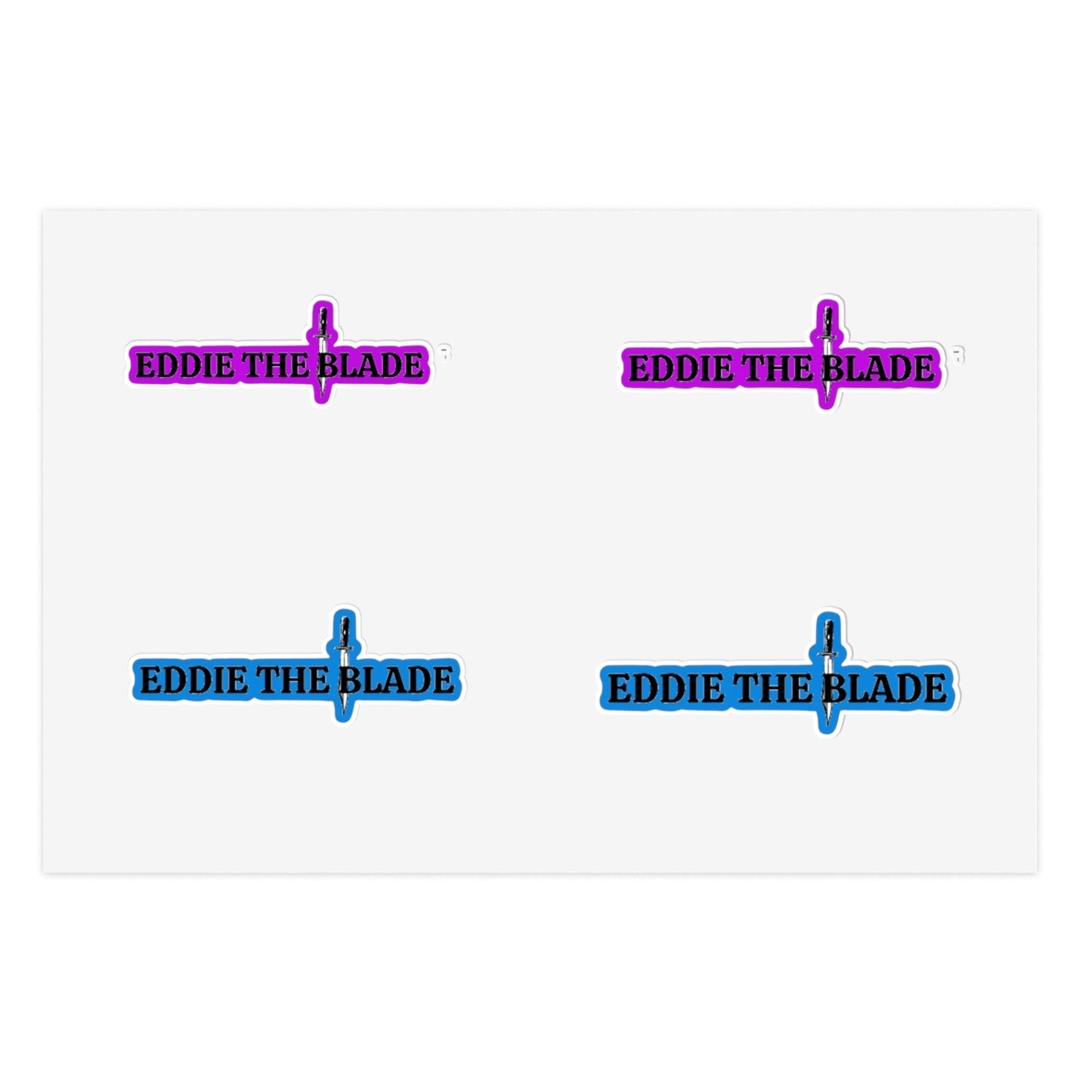 Eddie the blade logo Stickers purple/blue
