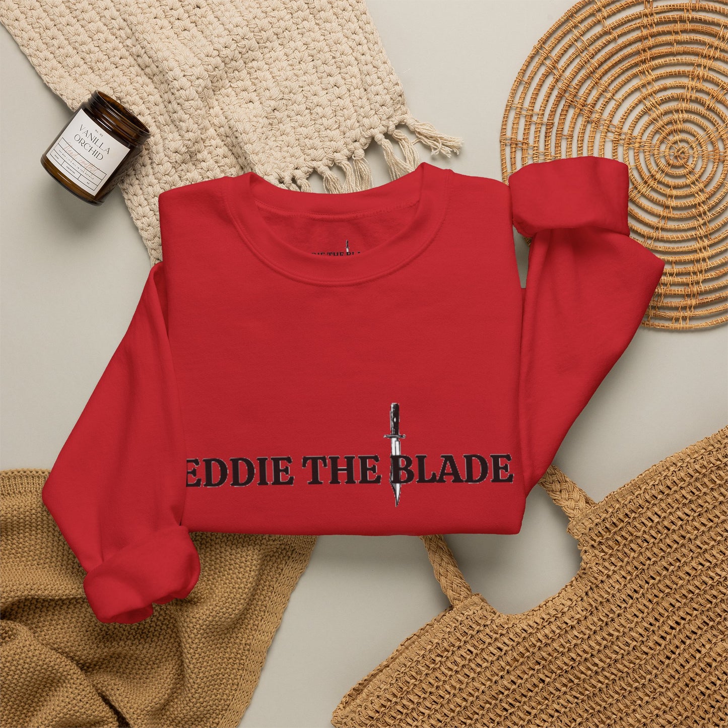 Eddie the blade red Sweatshirt w/logo