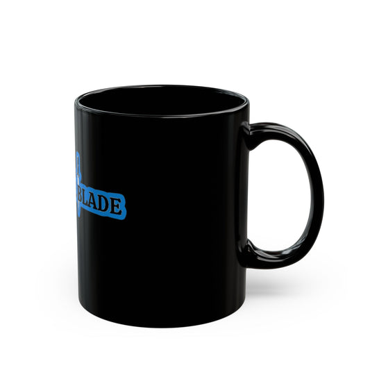 Eddie the blade Black Mug w/blue logo