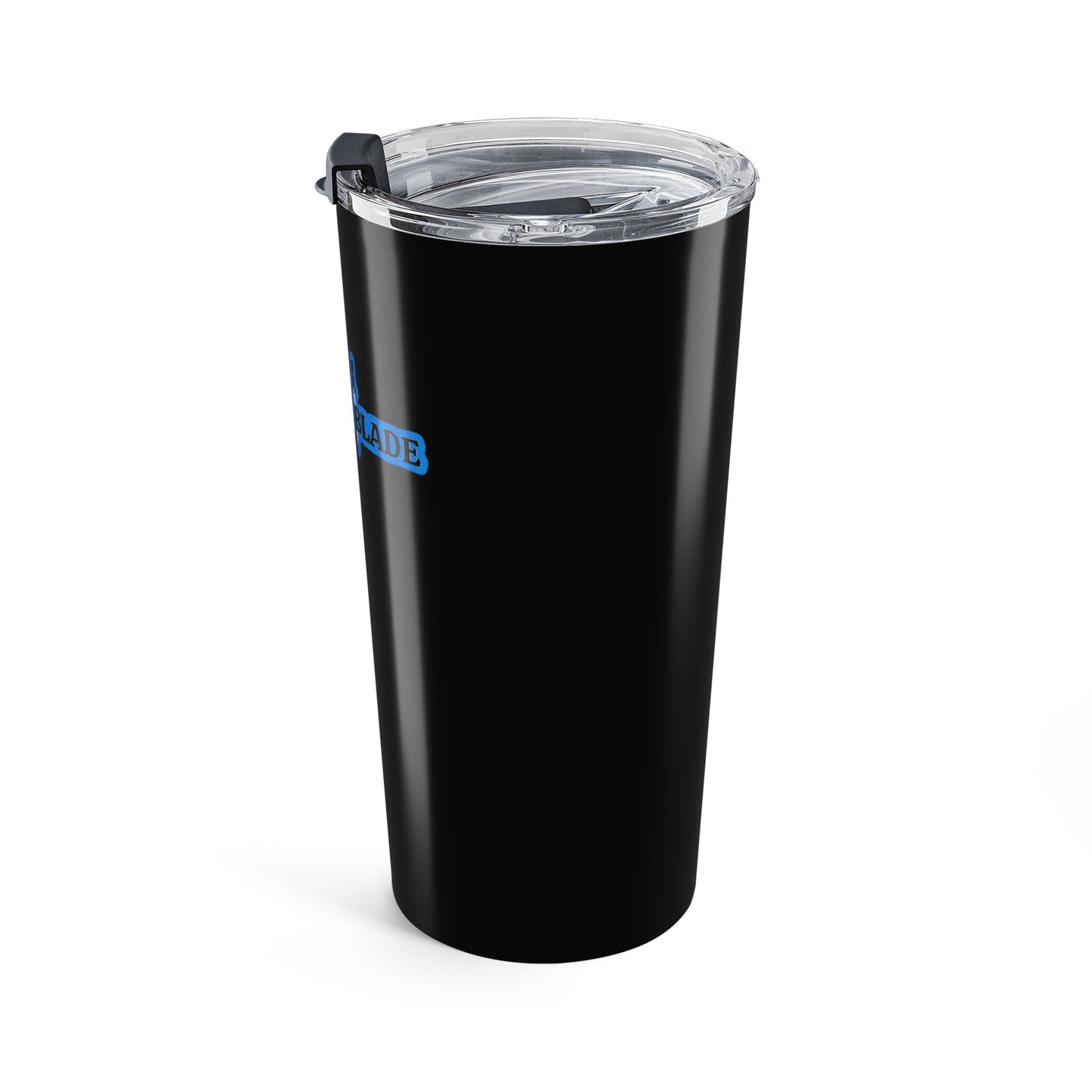 Eddie the blade black tumbler w/blue logo