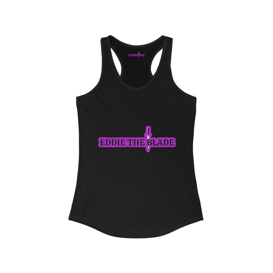 Eddie the blade black lady's Tank top w/purple logo