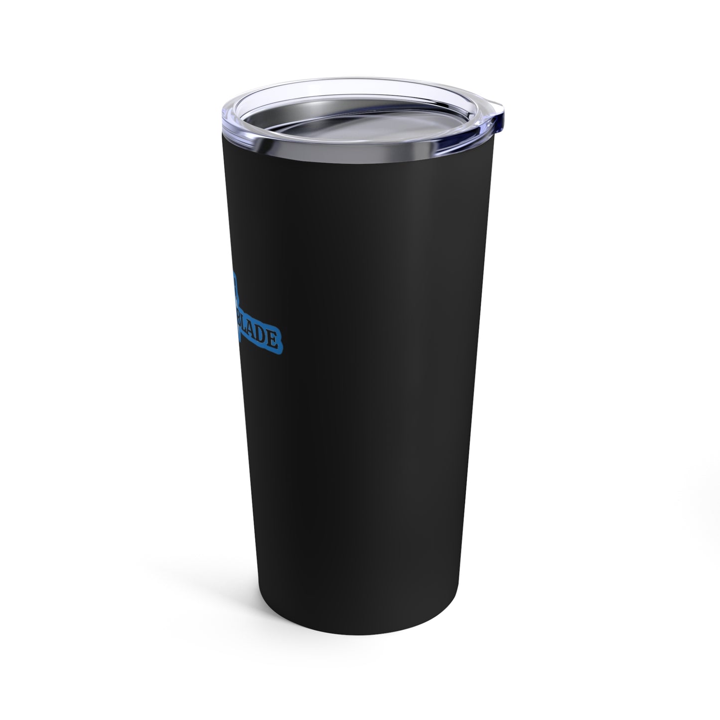 Eddie the blade black tumbler w/blue logo
