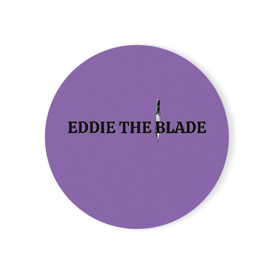 Eddie the blade round drinking Coaster (purple)