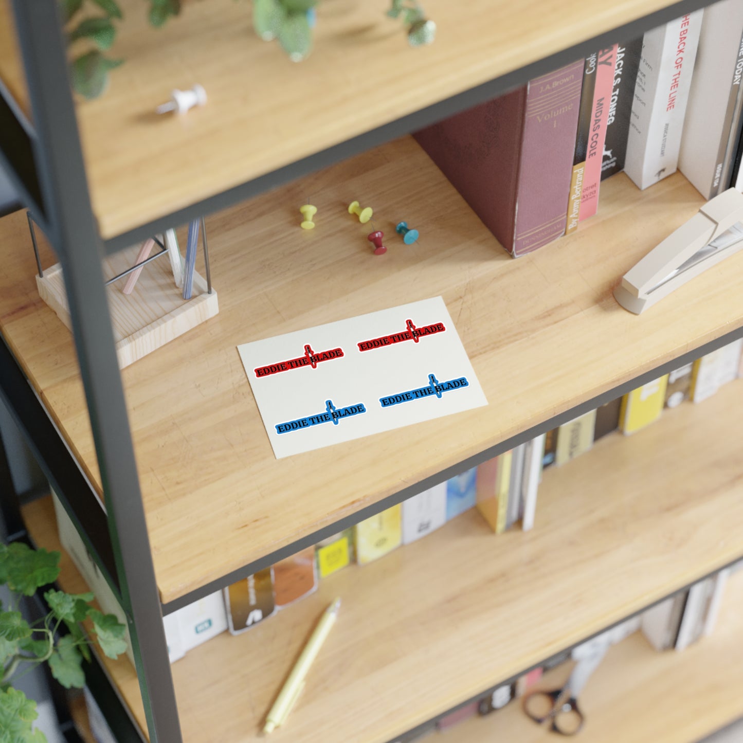 Eddie the blade Red/blue logo Stickers