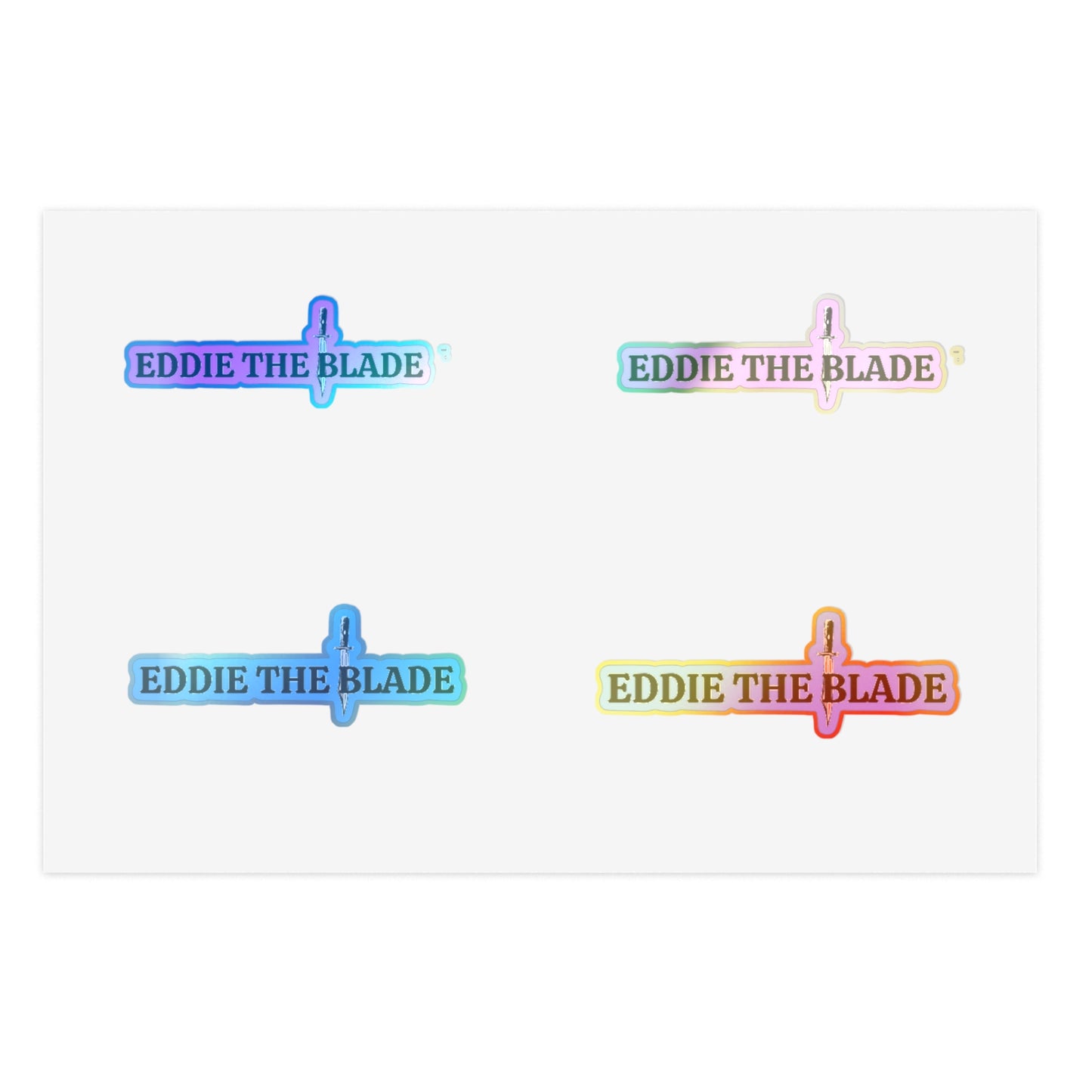 Eddie the blade logo Stickers purple/blue