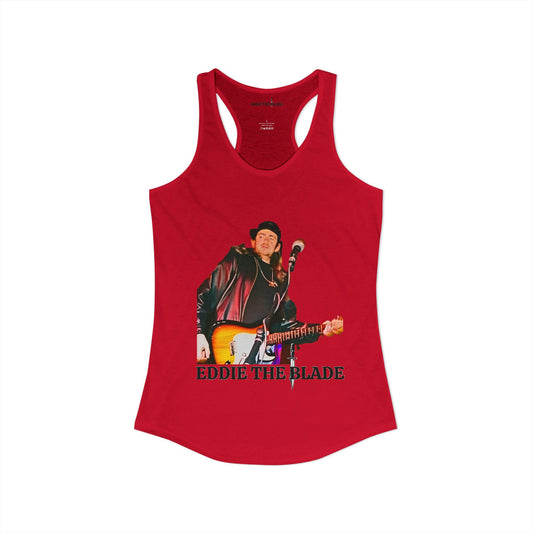 Eddie the blade red ladys Tank top w/photo/logo