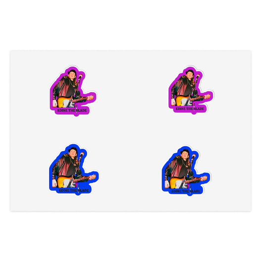 Eddie the blade Stickers w/photo logo purple/blue