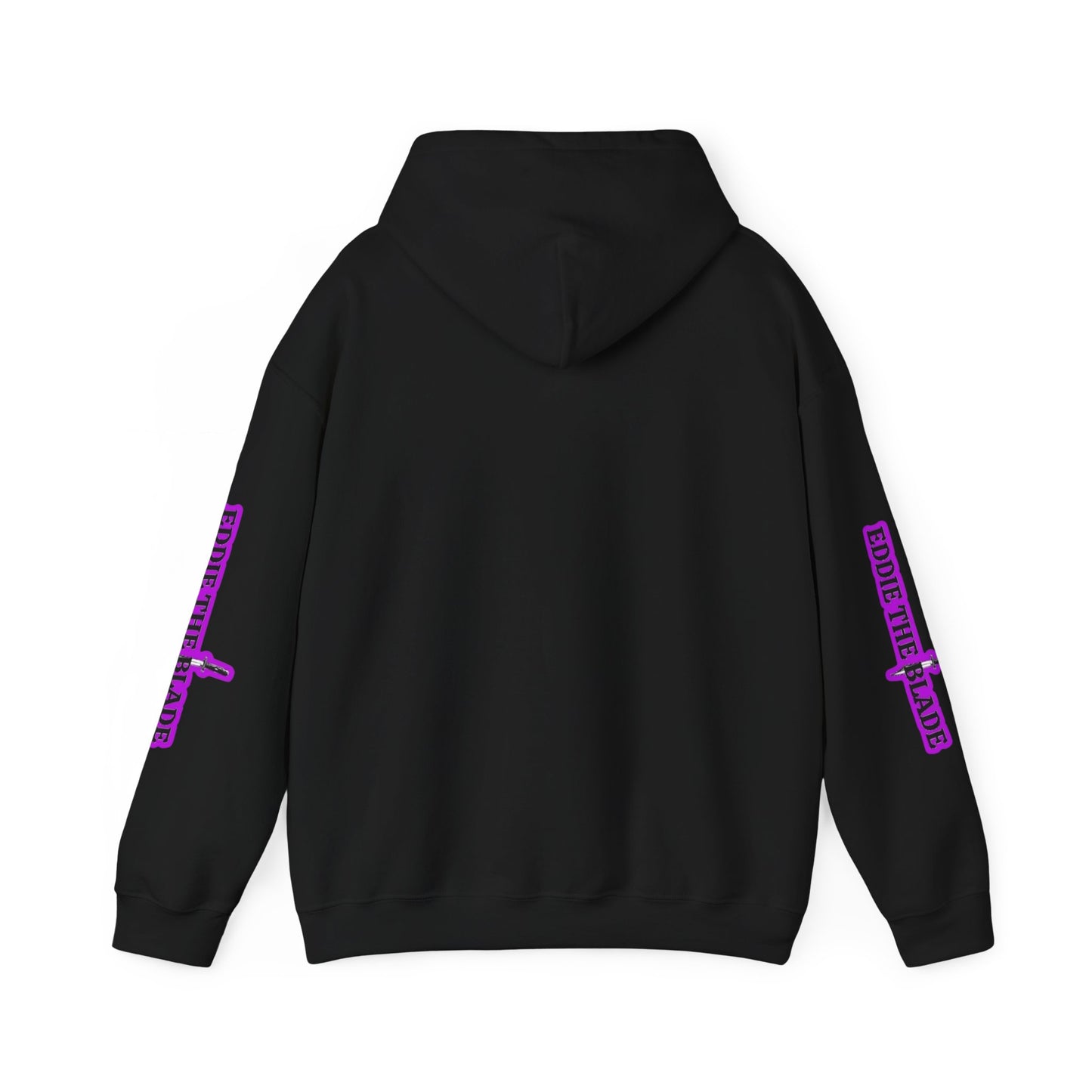 Eddie the blade black hoodie w/photo/purple logo