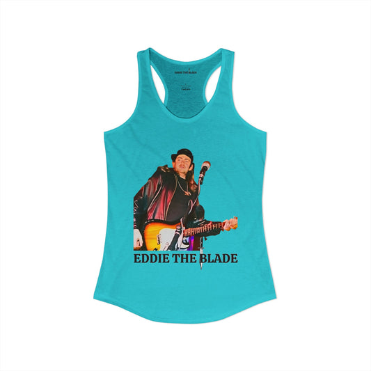 Eddie the blade Blue ladys Tank top w/photo/logo