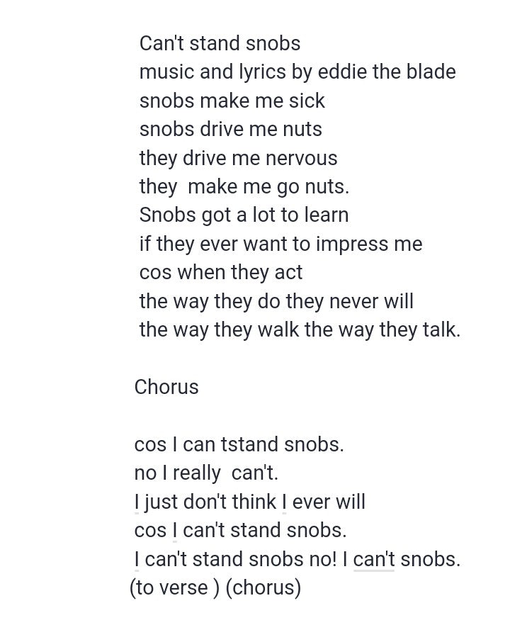 CANT STAND SNOBS