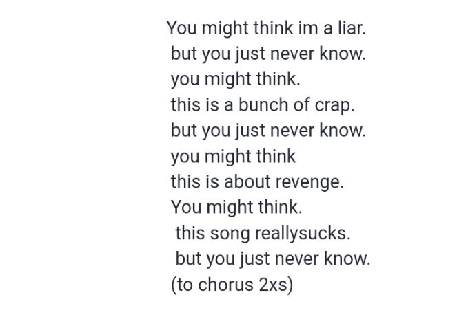 You might think