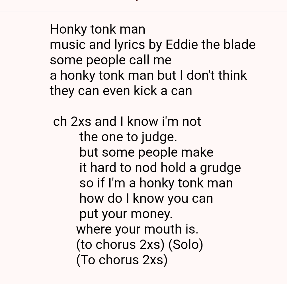 Honky tonk man