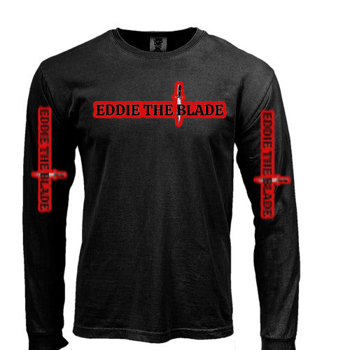 Eddie the blade black long sleeve w/red logo